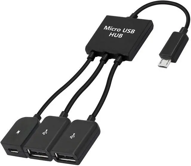 Main image of Vszerda Micro USB to Dual USB Cable Micro USB Male to 2 USB Female OTG Splitter with Micro Female for Android Tablet Pc and Smart Phone and More
