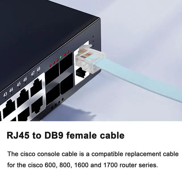 Alt view image 6 of 7 - Vszerda 3M/9.8FT DB9 to RJ45 Console Cable DB9 9 Pin Female Serial Port RS232 to RJ45 Converter Compatible with Cisco Router Switch(Blue)