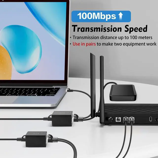 Alt view image 5 of 7 - Vszerda 2 Pcs 1 to 2 Ethernet Splitter Adapter RJ45 Network Extender Splitter Female to Double Female LAN Socket Connector for Cat5e/Cat6/Cat8 (Please Use in Pairs)