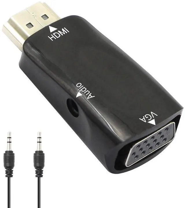 Main image of Vszerda HDMI to VGA Adapter1080P HDMI Male to VGA Female Converter with Audio Compatible with Monitor, Laptop, Computer, PC, Desktop, Projector, HDTV, Chromebook, Ultrabooks and More