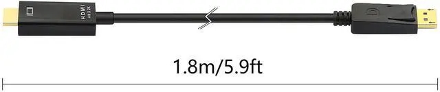 Alt view image 7 of 7 - Vszerda DisplayPort to HDMI Cable,6 Feet Gold-Plated DP to HDMI Adapter Male to Male,4K Resolution Ready for Projector,Desktop,Laptop and More