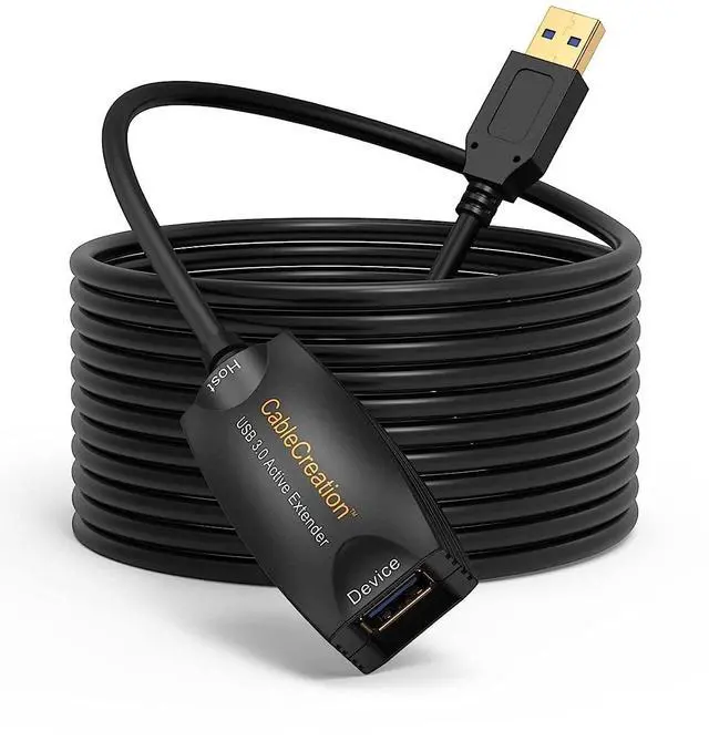 Main image of CableCreation Active USB 3.0 Extension Cable 16.4 FT, USB 3.0 Extender Male to Female Cord with Signal Booster Compatible with Oculus Quest 2, Rift Sensor, Steam VR, Gaming PC, 5M,2 Pack