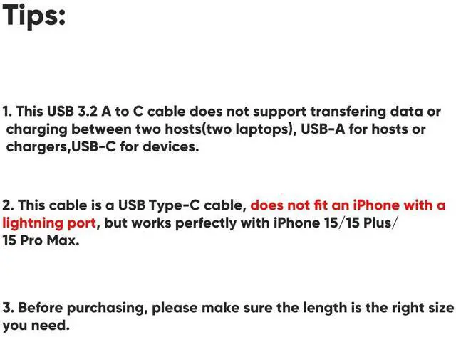 Alt view image 2 of 7 - CableCreation USB A to USB C Cable 3.3FT, USB-C to USB 3.1 USB 3.2 Gen2 10Gbps USB-A to C Data Cord, Android Auto Cable 3A for Type-C External SSD MacBook Pro iPad, Galaxy S24 Ultra/S24+/S23,1.0m