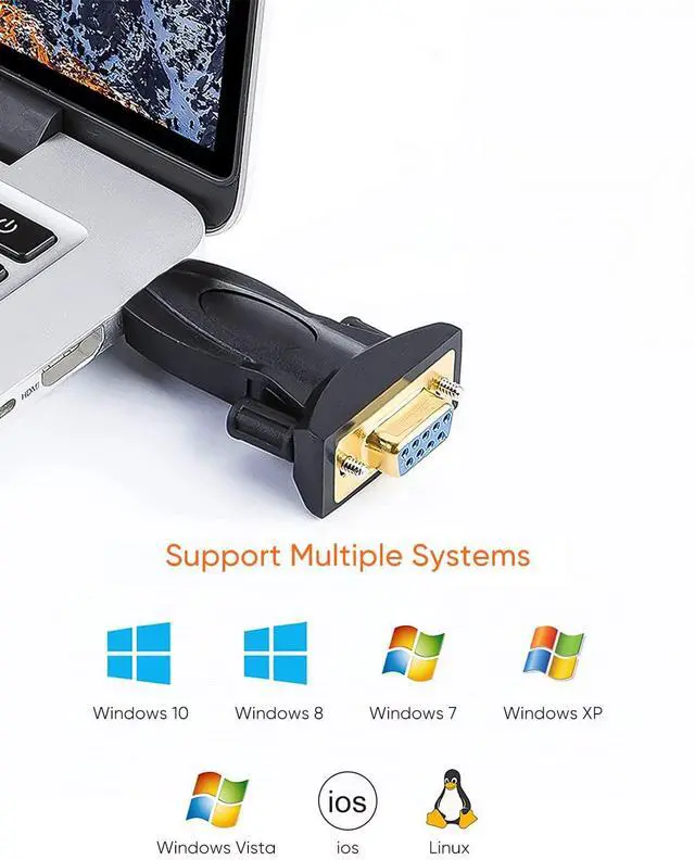 Alt view image 5 of 7 - CableCreation USB to RS232 Adapter with FTDI Chipset, USB 2.0 Male to RS232 Female DB9 Serial Converter for Cashier Register, Modem, Scanner, Industriual Machinery, CNC and Above,Black