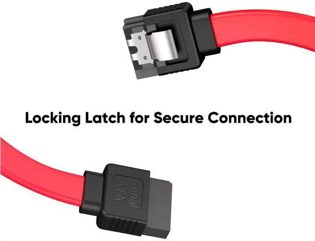 Alt view image 2 of 7 - Vszerda SATA III Cable, [5-Pack] 18-inch SATA III 6.0 Gbps 7pin Female to Female Data Cable with Locking Latch, Red