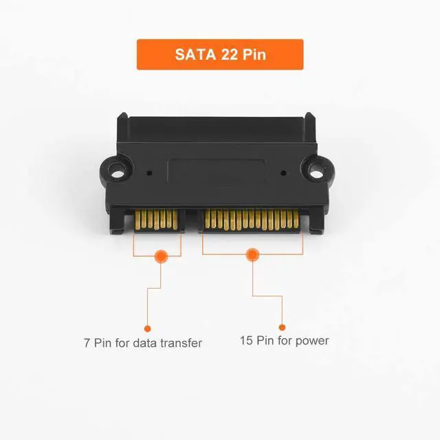Alt view image 3 of 5 - Vszerda SATA to SATA HDD Adapter, 22 Pin (7+15) Male to 22 pin Female Extender for 2.5 HDD,Slim Sata Converter Adapter, Black