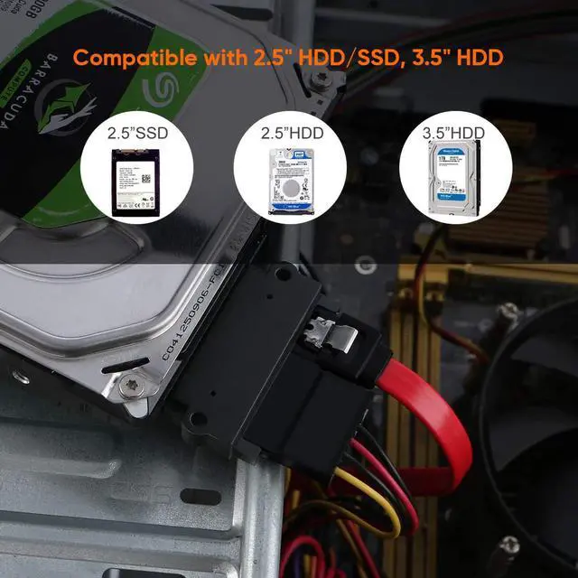 Alt view image 5 of 5 - Vszerda SATA to SATA HDD Adapter, 22 Pin (7+15) Male to 22 pin Female Extender for 2.5 HDD,Slim Sata Converter Adapter, Black