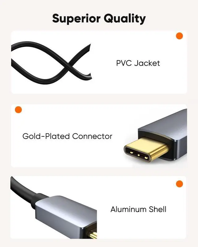 Alt view image 6 of 7 - 8K USB C to DisplayPort Adapter, 40G Type C to Display Port,USB-C to DP 1.4 [8K@60Hz, 4K@144Hz] HDR, Thunderbolt 4/3 Compatible with Valve Index, MacBook, iPhone 15, XPS, Oculus Rift S