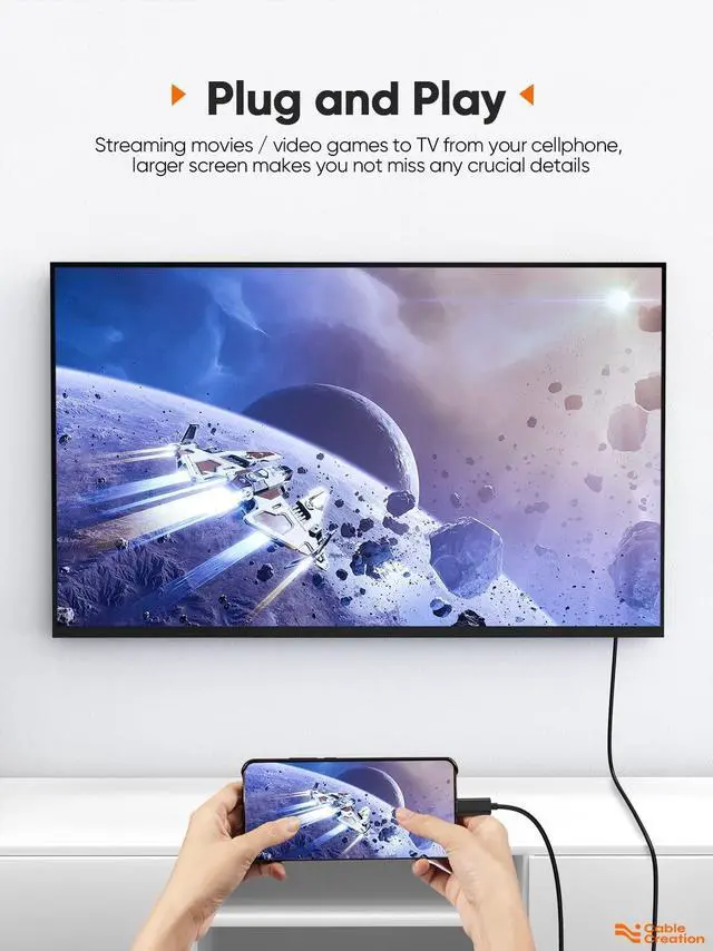 Alt view image 4 of 7 - USB C to HDMI Cable 6FT Male to Male, Thunderbolt 3/4 Compatible for Home Office, 4K High Speed for Galaxy S24/S24 Ultra/S24+/MacBook Pro/Air/M1,iPad Pro and More - Black