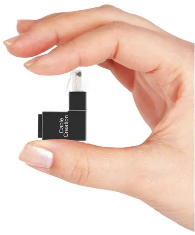 Alt view image 6 of 7 - Right-Angle Ethernet Adapter - Cat5e/Cat6 RJ45 90° & 270° Up/Down Angled Connector (Female to Male) for Space-Saving Network Setups
