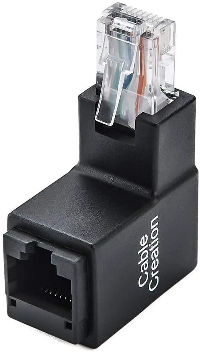 Alt view image 2 of 6 - 2 Pack 90 Degree Ethernet Adapter, Cat5e/Cat6 RJ45 Ethernet Adapter Male to Female