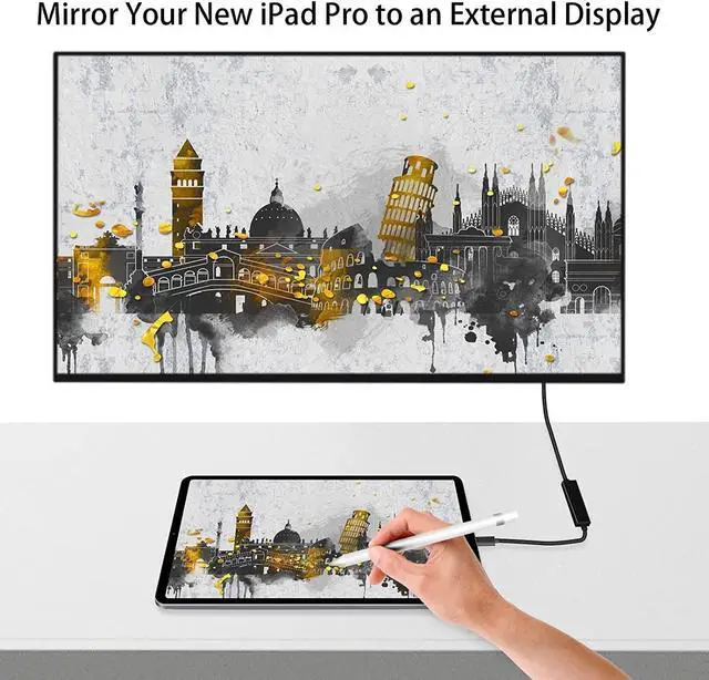 Alt view image 2 of 7 - USB C to DVI Cable 6 FT, USB Type C to DVI Cord, Compatible with MacBook Pro 2019/2018, Surface Book 2, Pixel, XPS 13/15, Yoga 920/910, Galaxy S22, S10+,Surface Pro