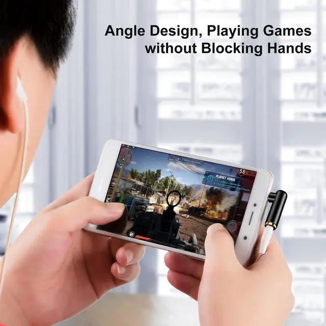 Alt view image 2 of 7 - Angle 3.5mm Audio Adapter, 1/8 TRRS Stereo Headphone Connector Male to Female Compatible with Headset, Tablets, MP3 Players,Game Controller,Speakers,Black