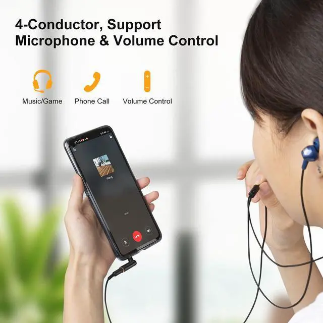 Alt view image 4 of 7 - Angle 3.5mm Audio Adapter, 1/8 TRRS Stereo Headphone Connector Male to Female Compatible with Headset, Tablets, MP3 Players,Game Controller,Speakers,Black