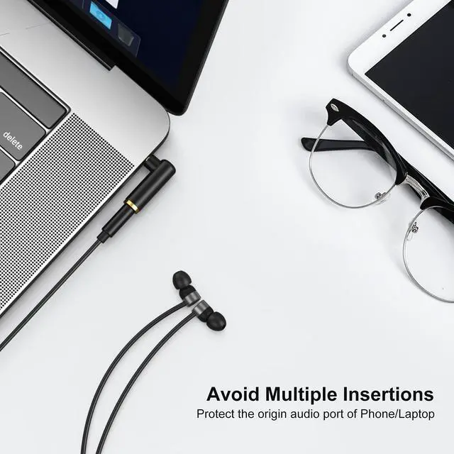 Alt view image 5 of 7 - Angle 3.5mm Audio Adapter, 1/8 TRRS Stereo Headphone Connector Male to Female Compatible with Headset, Tablets, MP3 Players,Game Controller,Speakers,Black