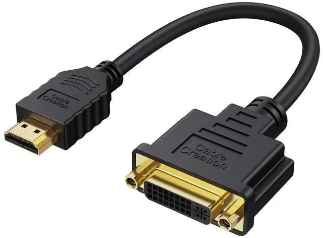 Main image of HDMI to DVI Short Cable 0.5ft, Bi-Directional DVI-I (24+5) Female to HDMI Male Adapter 1080P DVI to HDMI Converter Compatible with Xbox, PC, TV Box, PS5, Blue-ray, Switch