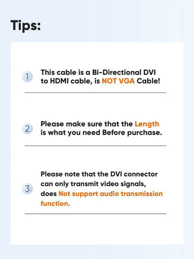 Alt view image 2 of 7 - HDMI to DVI Short Cable 0.5ft, Bi-Directional DVI-I (24+5) Female to HDMI Male Adapter 1080P DVI to HDMI Converter Compatible with Xbox, PC, TV Box, PS5, Blue-ray, Switch