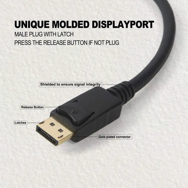 Alt view image 3 of 7 - 4K Active DisplayPort to HDMI Cable 6FT, DP to HDMI Cable DP 1.2 4K x 2K & 3D Audio/Video Monitor Cable,Support Eyefinity Multi-Screen,1.8M / Black