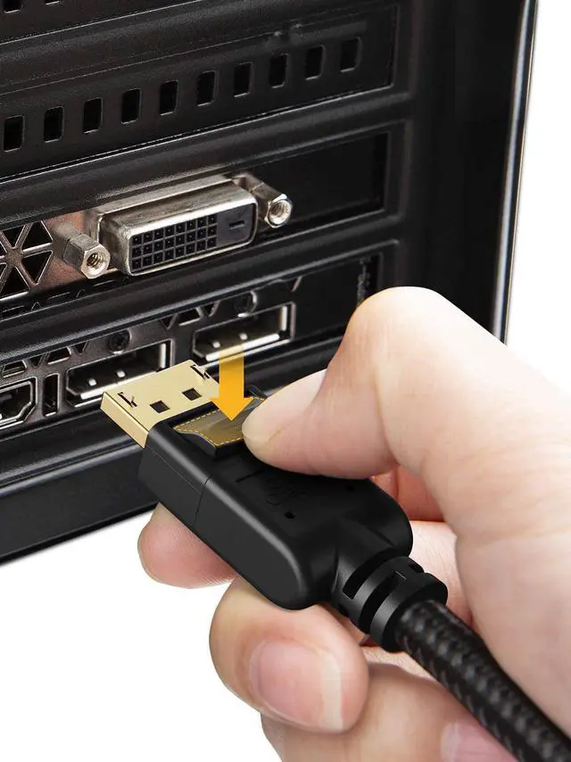 Alt view image 6 of 7 - Active DisplayPort to HDMI Cable 4K, 6FT Braided DP to HDMI Cord, Support 4K@30Hz & 3D Audio/Video Converter, Eyefinity Multi-Screen, 1.83M / Black