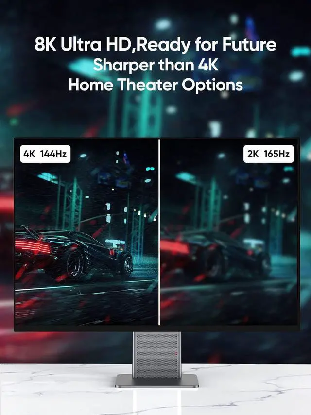Alt view image 5 of 7 - 8K DisplayPort Cable 10 FT/3M, DP to DP Cable 1.4,Support 8K@60Hz, 4K@144Hz, 2K@165Hz Video Resolution & HDR,Gray
