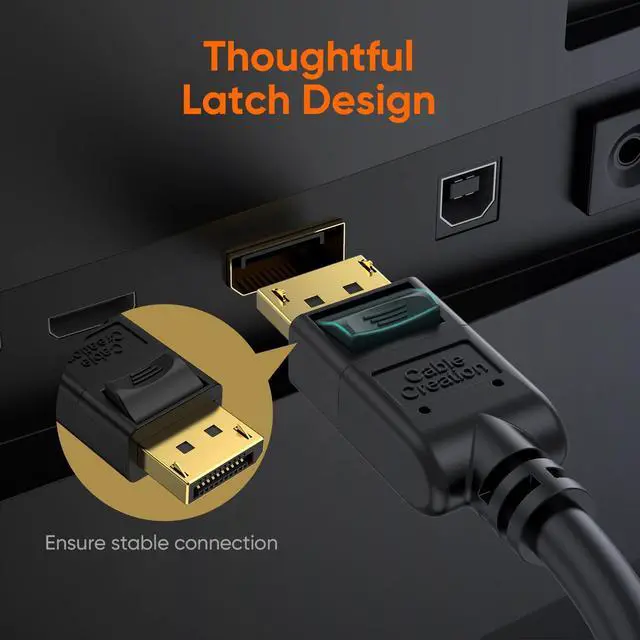 Alt view image 4 of 7 - 2-Pack DisplayPort 6 Ft/1.8M, 4K DP to DP Cable 1.2 Support 4K@60Hz, 2K@144Hz Compatible with Computer, Desktop, Laptop, PC, Monitor, Projector