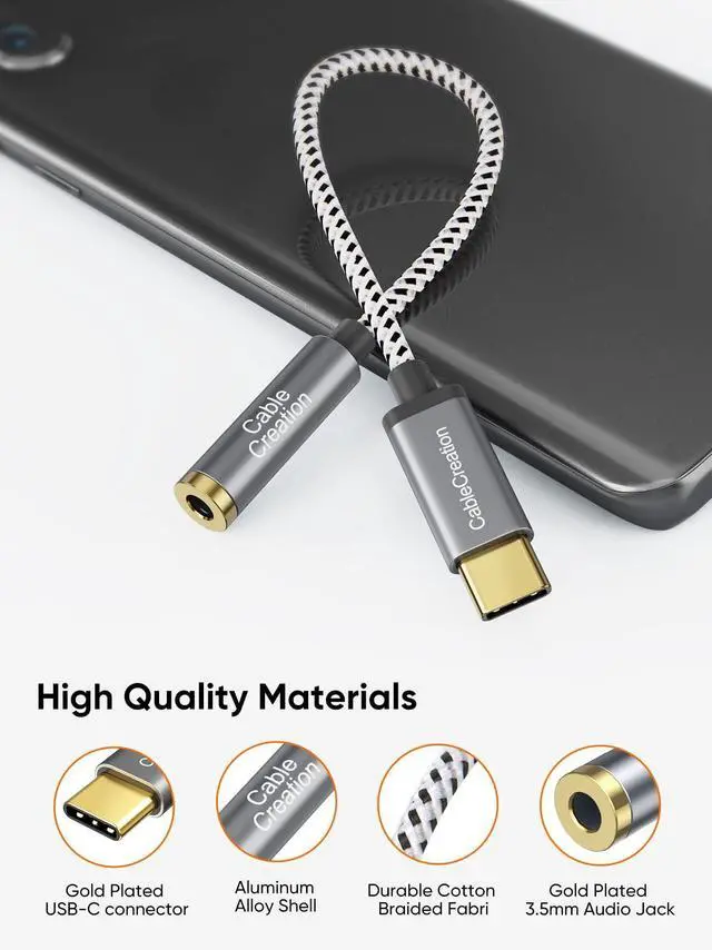 Alt view image 3 of 7 - USB C to 3.5mm Audio Adapter, Type C to Headphone Adapter, USB C to Aux 24bit/96kHz HiFi DAC Cable for iPhone 16 15 Pro Max/15 Pro/15 Plus, iPad, Galaxy S24 S23 Ultra, Pixel 9, 0.33 ft