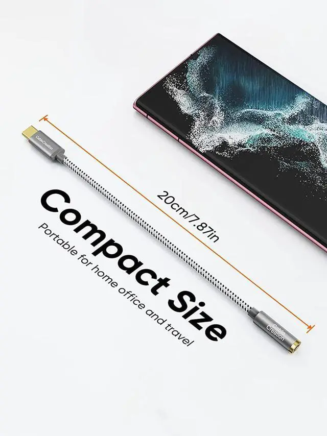 Alt view image 5 of 7 - USB C to 3.5mm Audio Adapter, Type C to Headphone Adapter, USB C to Aux 24bit/96kHz HiFi DAC Cable for iPhone 16 15 Pro Max/15 Pro/15 Plus, iPad, Galaxy S24 S23 Ultra, Pixel 9, 0.33 ft