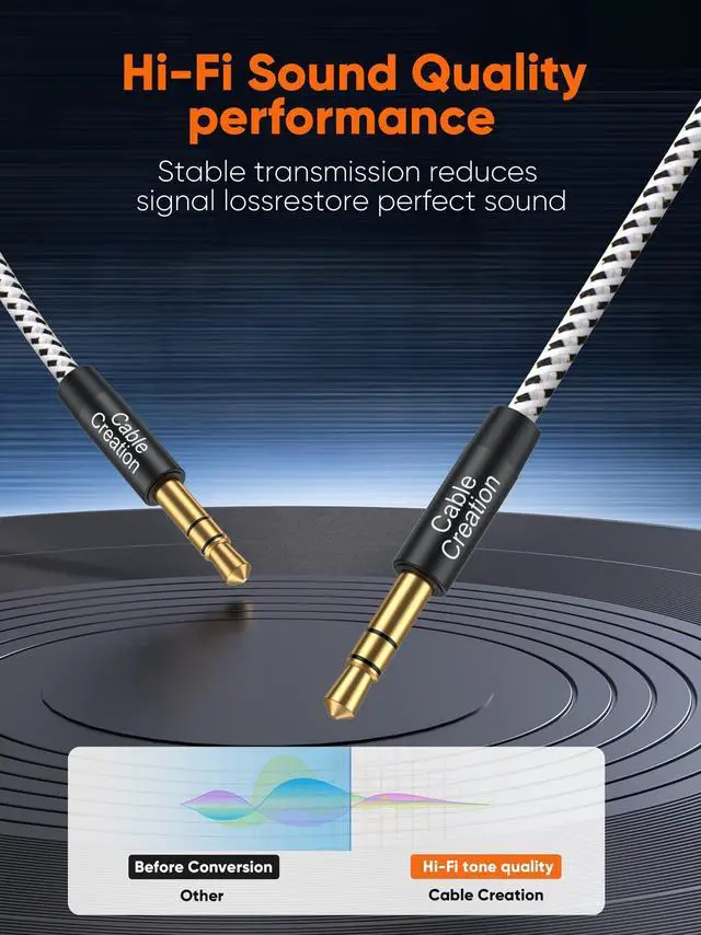 Alt view image 4 of 7 - Aux Cord (3FT/0.9M), 3.5mm Audio Cable Aux to Aux Cable 1/8 Auxiliary Stereo Audio Cable Male to Male for Car Headphones,Speaker, Tablets,Laptops,Android,Smart Phones, Black