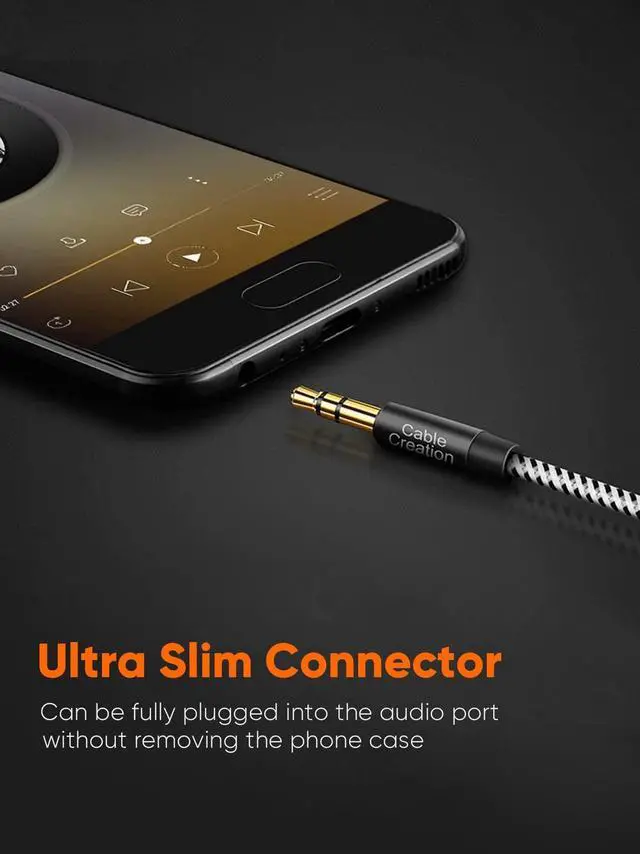 Alt view image 3 of 7 - KEHIPI 3.5mm Aux Cable 0.45meter, Short Male to Male 1/8 Audio Auxiliary Cord Braided Hi-Fi Sound for Car, Headphone Jack, Speaker, Home Stereos, Smartphone