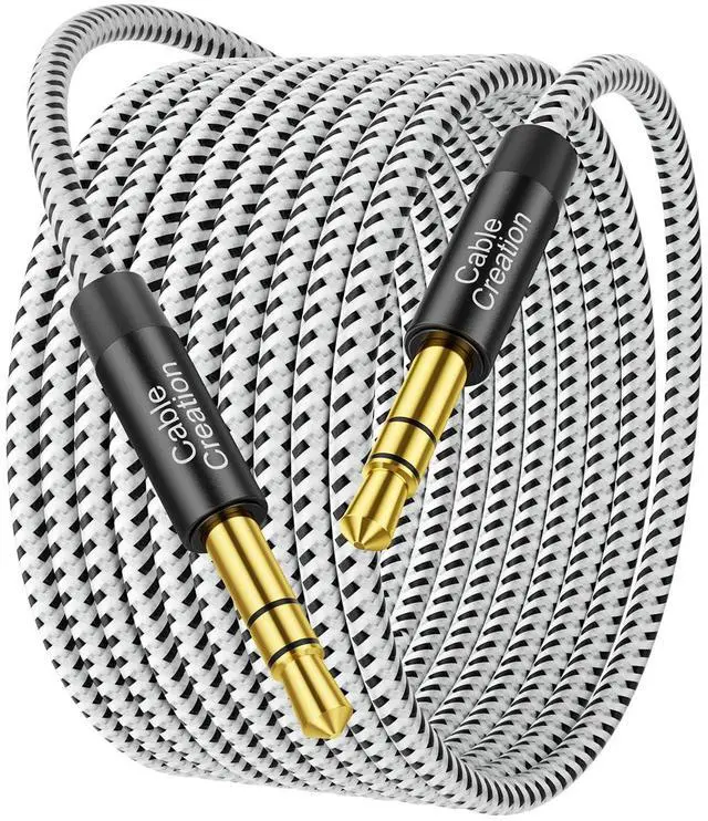Main image of Long 3.5mm Aux Cord (15FT/4.5M), 3.5mm Audio Cable Male to Male, Braided Hi-Fi Sound 1/8 Auxiliary Headphone Extension Cord for Home/Car Stereos, Headphones, Speaker, Laptops