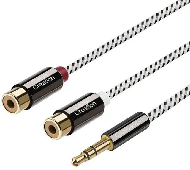 Main image of 3.5mm Male to 2RCA Female Jack Stereo Audio Cable, 3.5mm to RCA Extension Cable Compatible with iPhone, iPad, MP3, Tablets, HiFi Stereo System, Speaker,3FT/0.92M