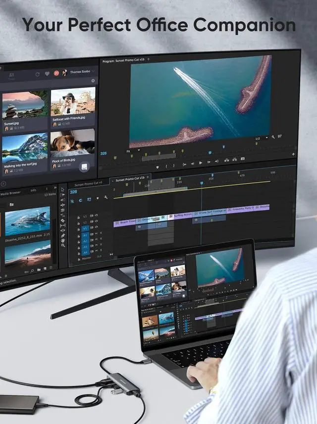 Alt view image 7 of 7 - CableCreation USB-C Hub 4K 60Hz, 5-in-1 USB C Multiport Adapter with HDMI and 3 USB 3.0 Ports, 100W Power Delivery, Compatible with MacBook Pro, MacBook Air, Mac mini, iPad Pro, Surface Pro, XPS