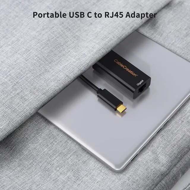 Alt view image 6 of 7 - USB C to Ethernet Adapter, USB Type C (Thunderbolt 3) to Gigabit Ethernet LAN Network Adapter Compatible with Steam Deck, MacBook Pro, MacBook Air/M1/M2, iPad, Galaxy S22 Ultra, XPS
