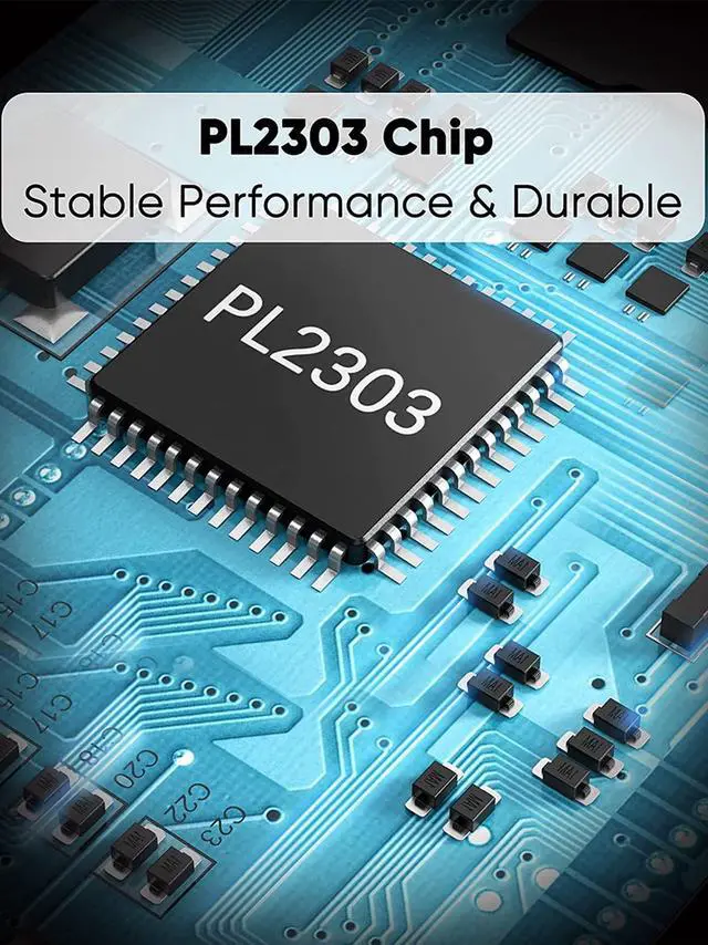 Alt view image 5 of 7 - 3.3 Feet USB to RS232 Serial Cable with Prolific PL2303 Chip, DB9 Adapter for Windows 11,10, 8.1, 8,7, Linux, Mac OS, 1M /Black