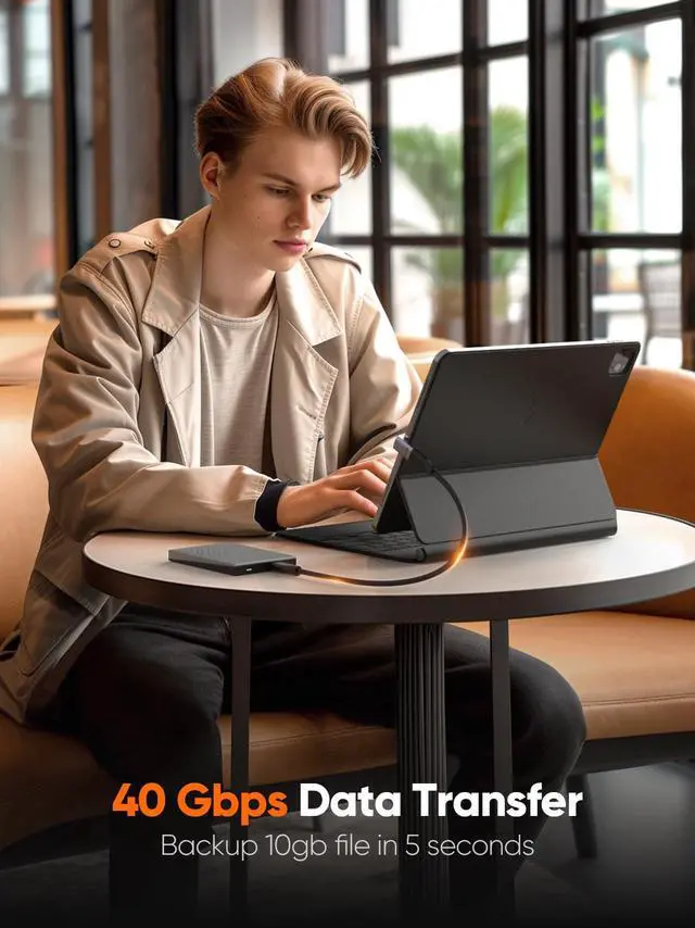 Alt view image 4 of 7 - 90 Degree USB C Adapter, Right Angle USB C Male to Female Adapter 40Gbps 240W Compatible with Steam Deck, ROG Ally, Switch, Notebook, PC, Tablet, Phone and More,Up Angle