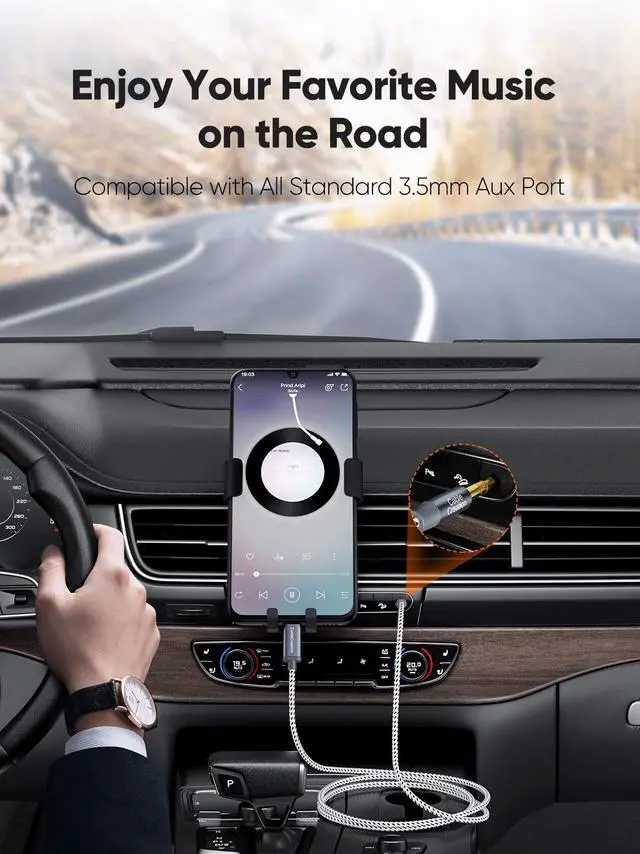 Alt view image 5 of 7 - USB C to 3.5mm Audio Aux Cable 6FT/1.8m, Type C to 3.5mm Headphone Car Stereo Cord Compatible with iPhone 16 Pro Max 15 Pro Max, Samsung Galaxy S24 S23 S22 S21 Note 20, iPad Pro, Gray