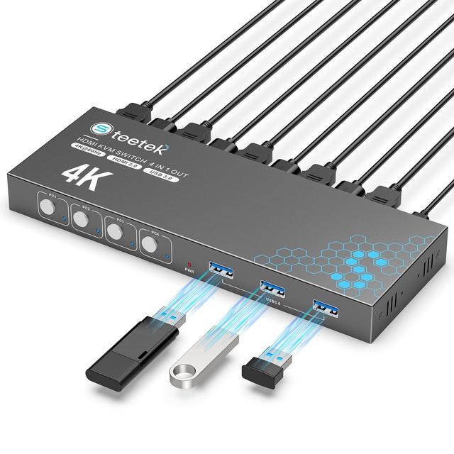 thumbnail image 2 of 4K 60Hz HDMI2.0 USB KVM Switch For 2 Computers 1 Monitor 2 of 10