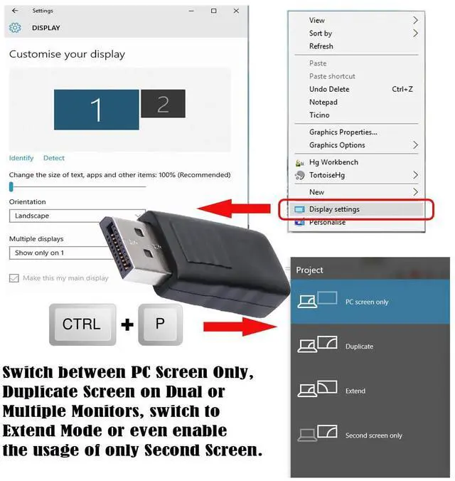 Alt view image 2 of 7 - Vszerda Virtual Display Adapter DP Displayport Dummy Plug Headless Ghost Display Emulator 2560x1600p@60Hz