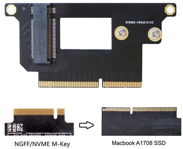 Alt view image 2 of 7 - Vszerda M.2 NGFF M-Key NVME SSD Convert Card fit for Pro 2016 2017 13" A1708 A1707 A1706