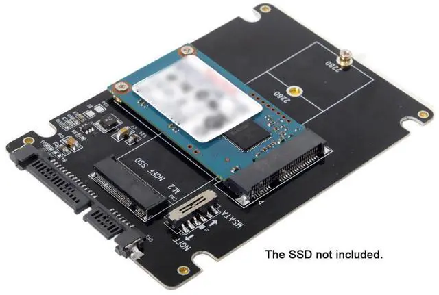 Alt view image 3 of 7 - Vszerda Combo M.2 NGFF B-Key & mSATA SSD to SATA 3.0 Adapter Converter Case Enclosure with Switch