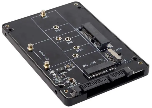 Alt view image 2 of 7 - Vszerda Combo M.2 NGFF B-Key & mSATA SSD to SATA 3.0 Adapter Converter Case Enclosure with Switch