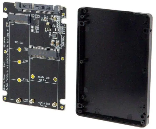 Alt view image 5 of 6 - Vszerda 2 in 1 Combo M.2 NGFF B-key & mSATA SSD to SATA 3.0 Adapter Converter Case Enclosure