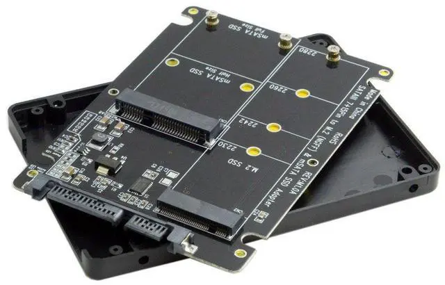 Alt view image 6 of 6 - Vszerda 2 in 1 Combo M.2 NGFF B-key & mSATA SSD to SATA 3.0 Adapter Converter Case Enclosure