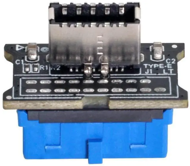 Alt view image 2 of 5 - Vszerda Vertical USB 3.1 Front Panel Socket Key-A Type-E to USB 3.0 20Pin Header Male Extension Adapter for Motherboard