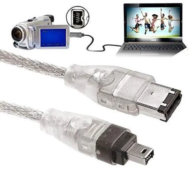 Alt view image 5 of 5 - Vszerda 1394 6Pin to Firewire 400 IEEE 1394 4 Pin Male iLink Adapter Cord Cable for Camera Camcorder