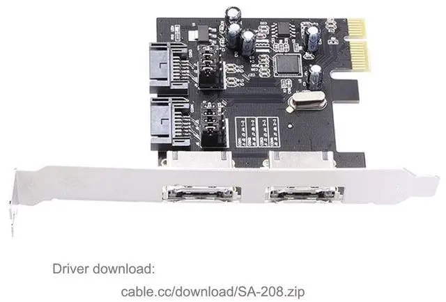 Alt view image 3 of 7 - Vszerda PCI-E to 4 Ports SATA 3.0 ESATA PCIE SATA3 6Gbps Expansion Card PCI-E Adapter