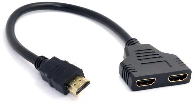 Main image of Vszerda HDMI Male to 2 HDMI Female 1 in 2 Out Splitter Cable Adapter Converter