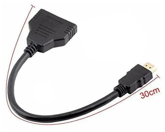 Alt view image 7 of 7 - Vszerda HDMI Male to 2 HDMI Female 1 in 2 Out Splitter Cable Adapter Converter