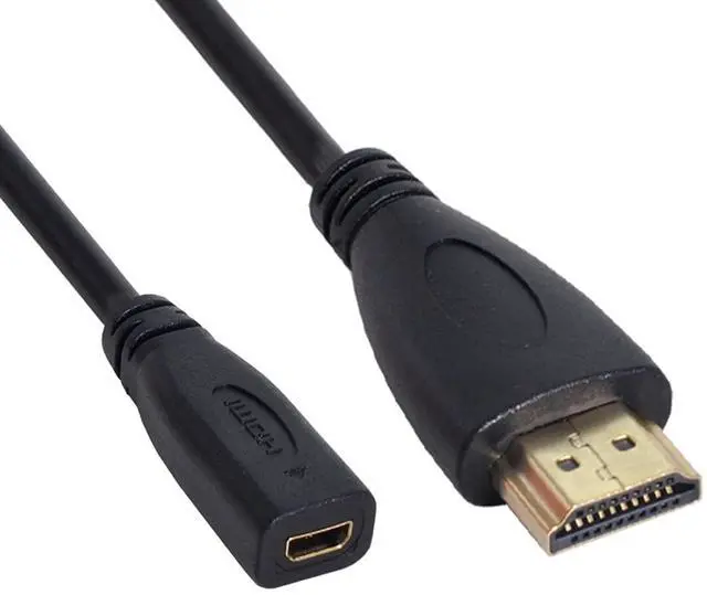 Alt view image 3 of 4 - Vszerda 20cm Micro HDMI Socket Female to HDMI Male Adapter Cable for Tablet & Cell Phone