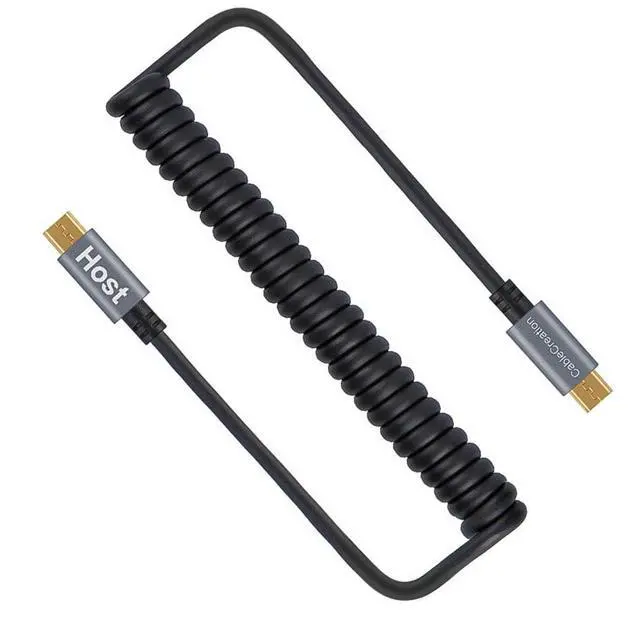 Main image of Micro USB to Micro USB Coiled Cable 0.56ft to 4ft, Coiled Micro OTG Cable with Gold Plated Connector Aluminium Shell Works for Raspberry Pi Zero, Smart Phones, DJI Remote, Black